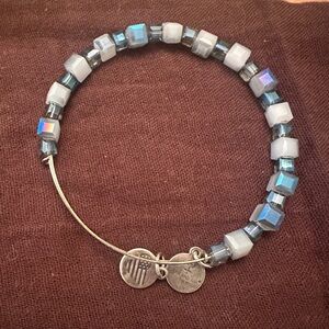 Alex and Ani Silver and Blue Beaded Bracelet